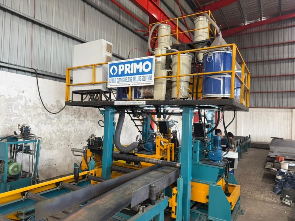 Automated welding line at the Mahawar Prefab Solutions plant in Mandi Gobindgarh