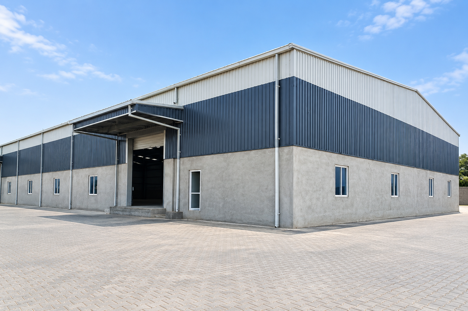 Industrial steel building completed at Jalandhar India