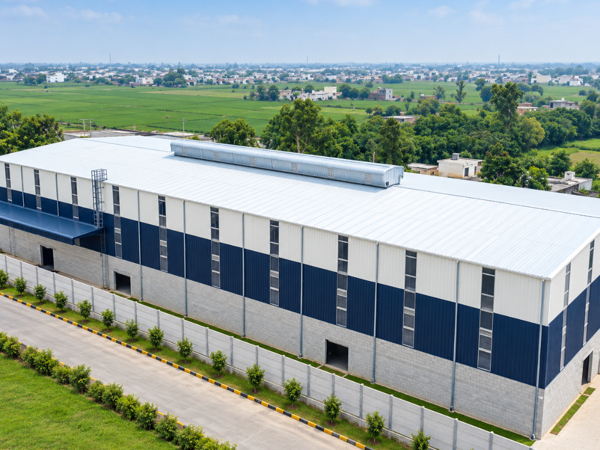Pre-engineered steel factory building supplied for an industrial project in Biratnagar Nepal