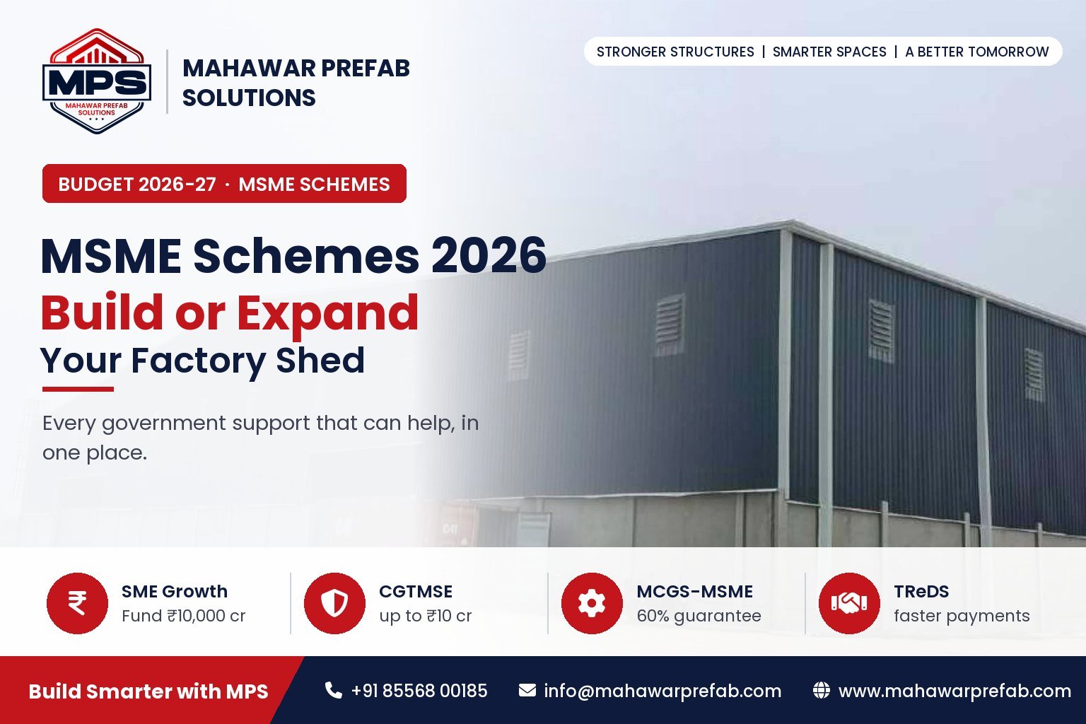 MSME Schemes 2026: Government Support for Your Factory Shed