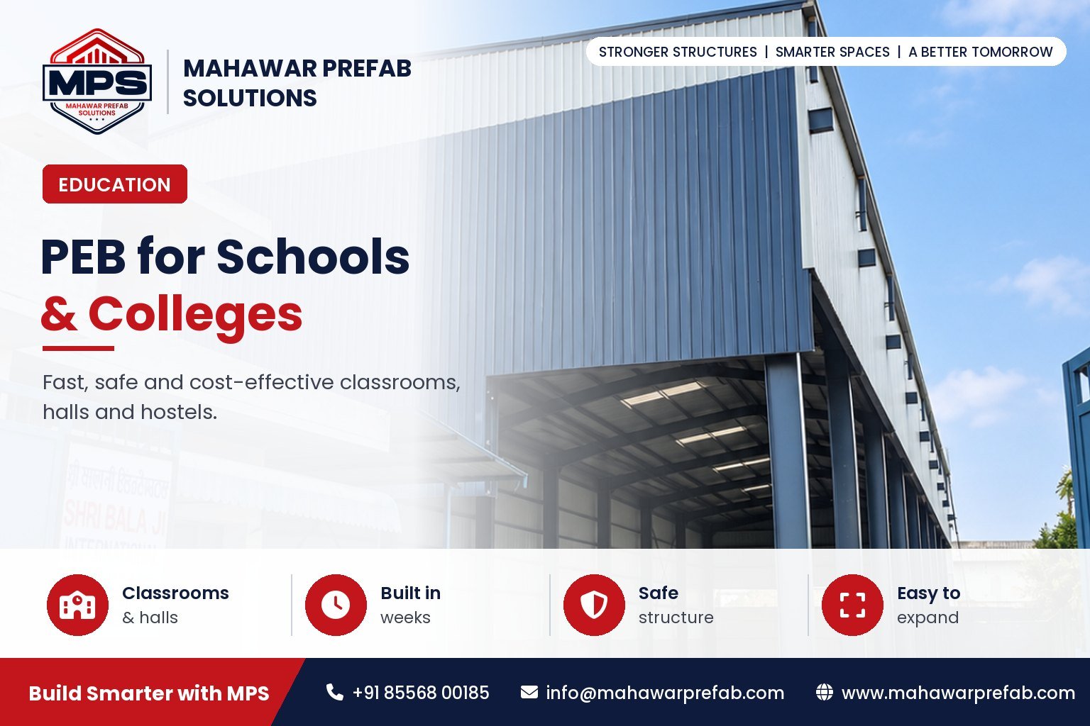 PEB for Schools, Colleges & Educational Institutes in India — Fast, Safe & Cost-Effective Classrooms
