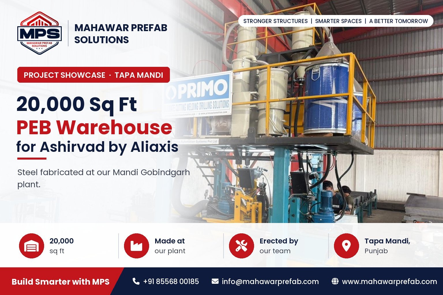 Mahawar Prefab Solutions | Project Showcase 20,000 Sq Ft PEB Warehouse