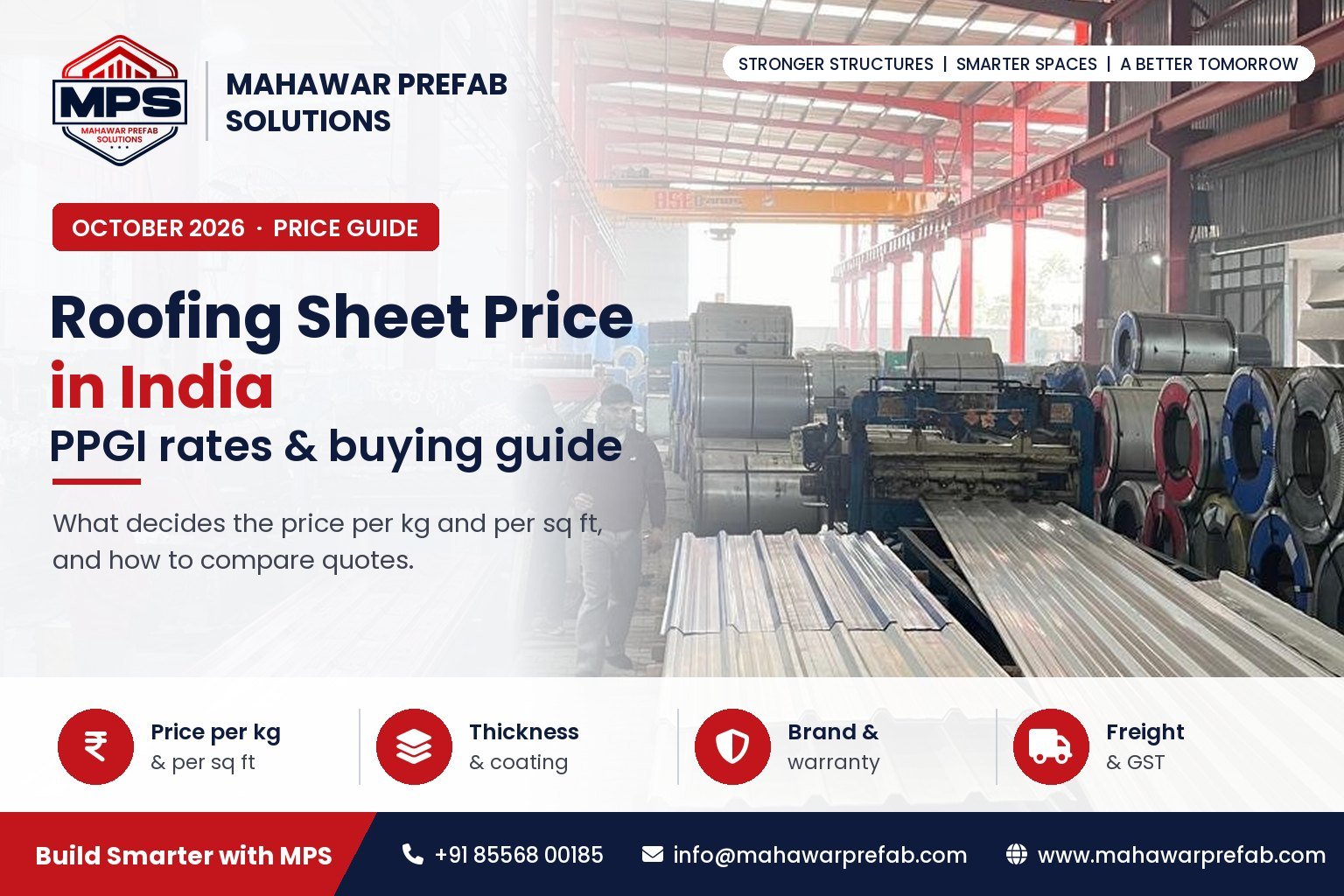 Roofing Sheet Price in India – October 2026: PPGI Rates, Price Trends & Buying Guide